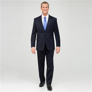 Navy Single Pleat Wool Suit x0013, Navy, large image number 0