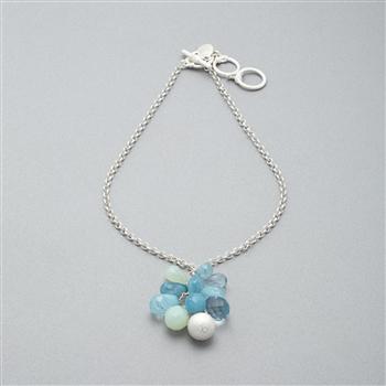 Cluster Drop Necklace x0082, Silver, large image number 0