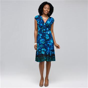 Floral Jersey Dress (Petite) x0091, Ink Multi, large image number 0