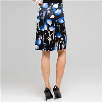 Slim Floral Skirt x0043, Black Multi, large image number 1