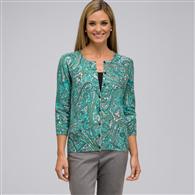 3/4 Sleeve Crew Neck Cardigan x0072