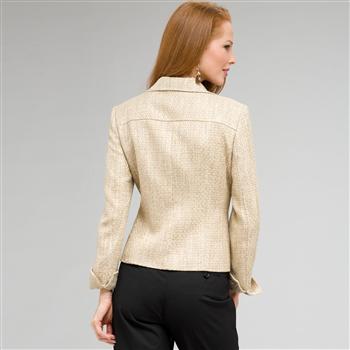 Notch Collar Basket Weave Jacket x0098, New Rattan Multi, large image number 1