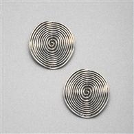 Silver Button Earrings x0044