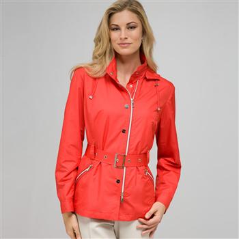 Belted Hooded Jacket x0033, Cardinal Red, large image number 0
