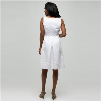 White Dress with Jewel Neckline x0078, White, large image number 1