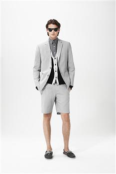 Straight Fit Shorts With Button Closure x0099, Gray, large image number 3