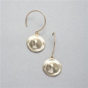 Hammered Gold Earrings x0074, Brown, large image number 0