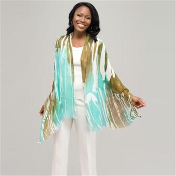 Striped Multi Color Scarf x0083, Grey, large image number 0