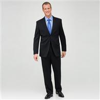 Black Flat Front Wool Suit