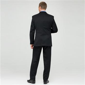 Black Flat Front Wool Suit, Black, large image number 1