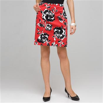 Rose Floral Skirt x0013, Cardinal Red Multi, large image number 0