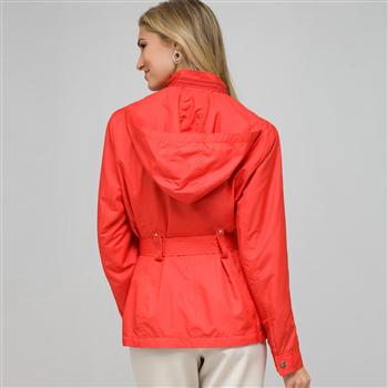 Belted Hooded Jacket x0033, Cardinal Red, large image number 1