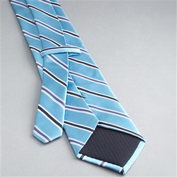 Striped Silk Tie x0014, Turquoise, large image number 1