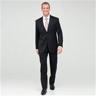 Black Single Pleat Athletic Fit Wool Suit x0059