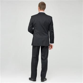 Charcoal Flat Front Athletic Fit Shadow Striped Wool Suit x0091, Charcoal, large image number 1