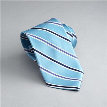 Striped Silk Tie x0014, Turquoise, large image number 0