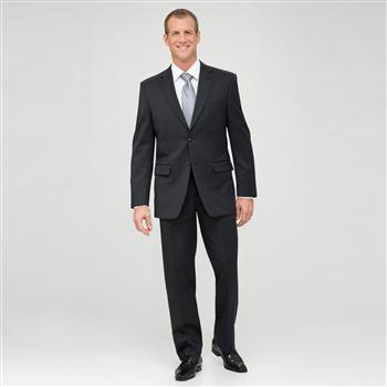 Charcoal Flat Front Athletic Fit Shadow Striped Wool Suit x0091, Charcoal, large image number 0