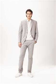 Straight Leg Stretch Trousers x0016, White, large image number 2